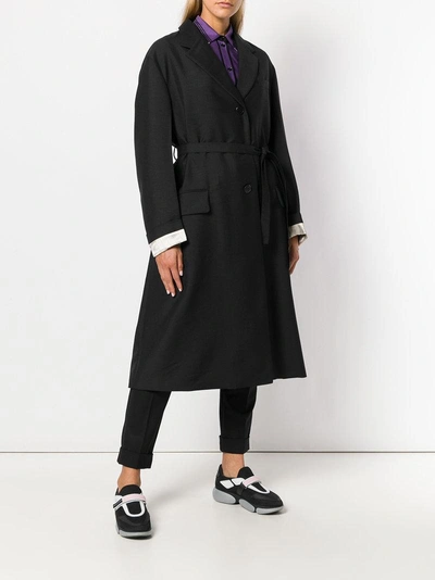 Shop Prada Single-breasted Overcoat - Black