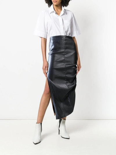 Shop Paula Knorr Colour Block Lamé Draped Skirt