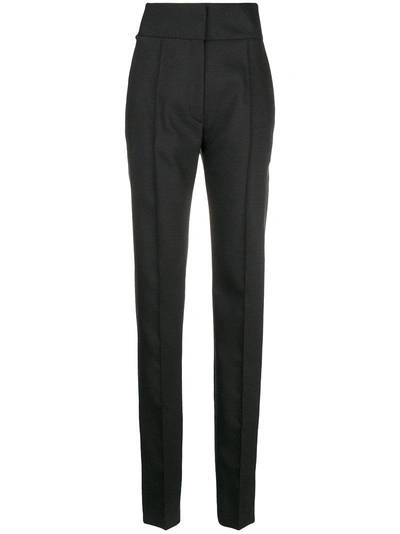 Shop Valentino High-waisted Trousers - Black