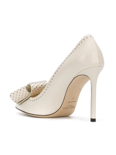 Shop Jimmy Choo Tegan 100 Pumps - Chalk/steel