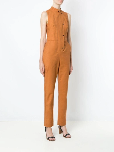 Shop Andrea Marques Front Buttons Jumpsuit - Capuccino