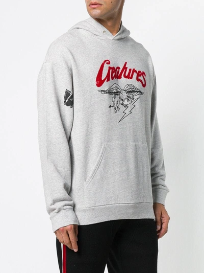 Shop Givenchy Creatures Hoodie In Grey