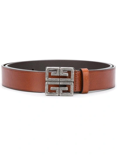 Shop Givenchy 4g Buckle Belt - Brown