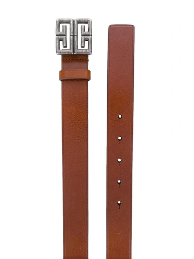 Shop Givenchy 4g Buckle Belt - Brown