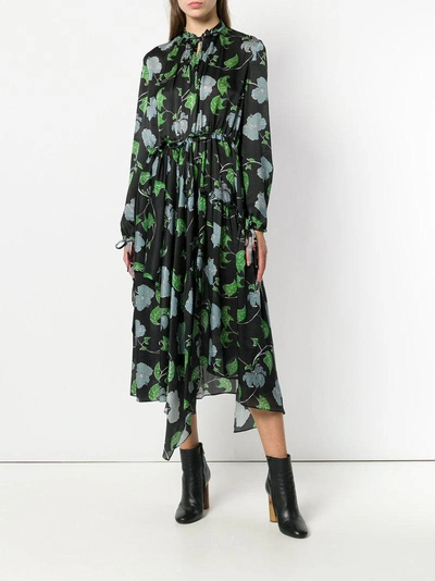 Shop Christian Wijnants Hibiscus Print Dress - Black