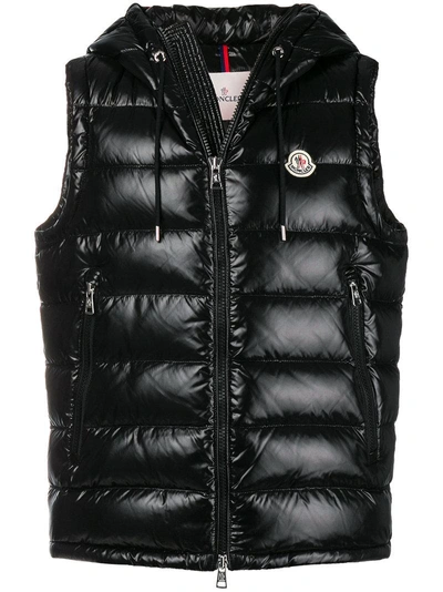 Shop Moncler Lanoux Hooded Vest In Black