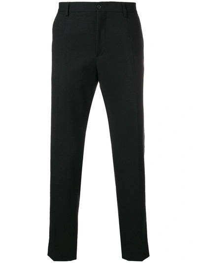 Shop Dolce & Gabbana Tapered Cropped Trousers In Black