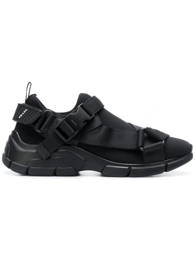 Shop Prada Buckled Runner Sneakers