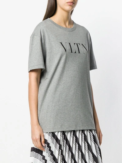 Shop Valentino Logo T-shirt - Grey