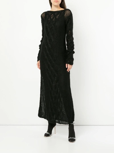 Shop Miu Miu Long Sweater Dress - Black