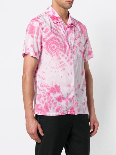 Shop Stussy Tie Dye Short Sleeve Shirt - Pink & Purple