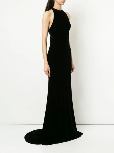 Shop Alex Perry Greer Velvet Halter Gown - Black