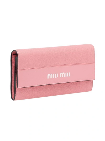 Shop Miu Miu Long Continental Wallet - Pink