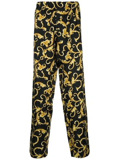 Shop Versace Print Pyjama Trousers In Black