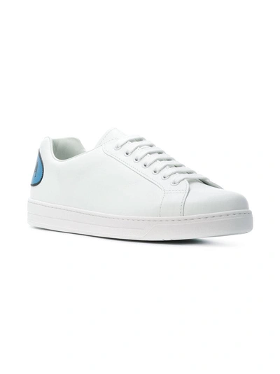 Shop Prada Logo Print Low-top Sneakers - White