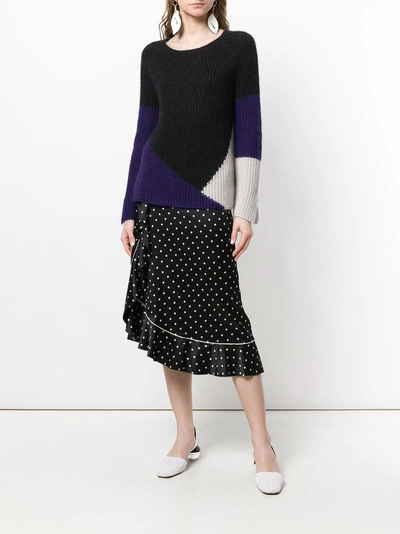Shop Luisa Cerano Colour-block Fitted Sweater - Black