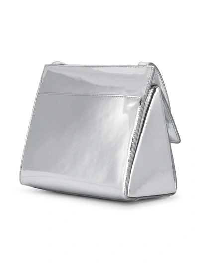 Shop Max Mara Calvin Klein 205w39nyc Top Flap Triangle Satchel - Metallic