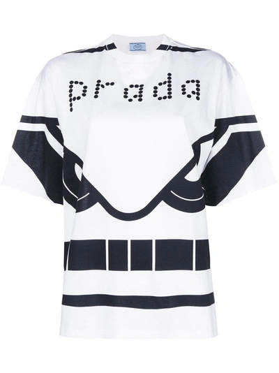 Prada Oma Robot Oversized T-shirt In White | ModeSens