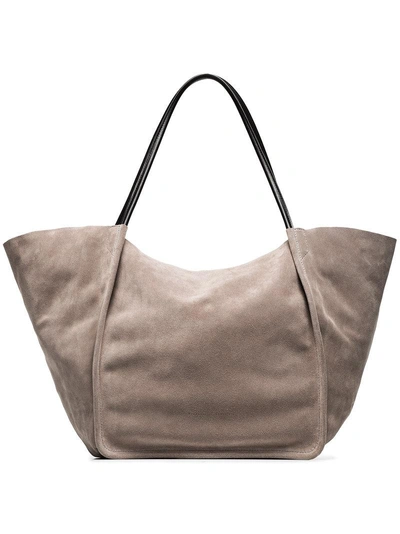 Shop Proenza Schouler Grey Extra Large Suede Tote Bag
