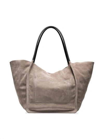 Shop Proenza Schouler Grey Extra Large Suede Tote Bag