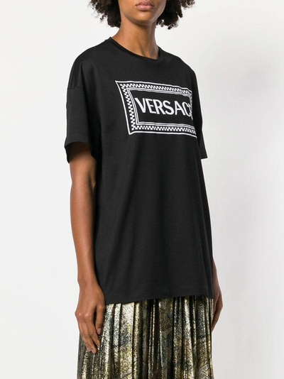 Shop Versace Printed Logo T-shirt - Black