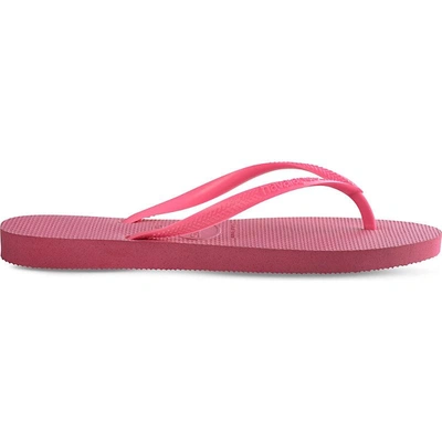Shop Havaianas Slim Rubber Flip-flops In Shoking Pink