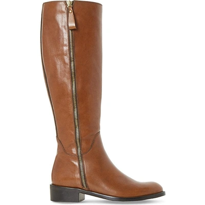 Shop Dune Ladies Brown Luxe Tillyy Leather Riding Boots