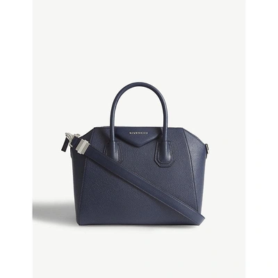 Shop Givenchy Navy Blue Modern Antigona Leather Tote Bag