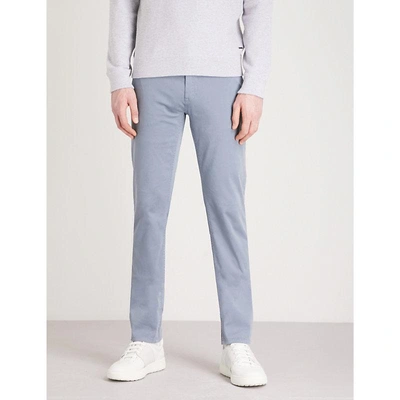 Shop Hugo Boss Slim-fit Stretch-cotton Chinos In Open Blue