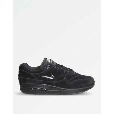 Nike Air Max 1 Jewel Suede Trainers In Black Chrome | ModeSens