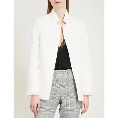 Shop Zadig & Voltaire Volly Peak-lapel Cotton-blend Blazer In White