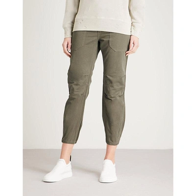 Shop Zadig & Voltaire Palma Grunge Cropped Cotton Trousers In Green
