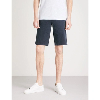 Shop Hugo Boss Regular-fit Stretch-cotton Shorts In Dark Blue