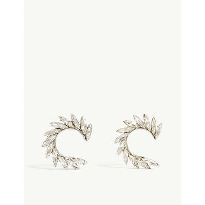 Shop Saint Laurent Spiral Crystal Earrings