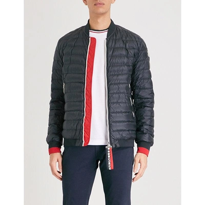 Shop Moncler Deneb Quilted Shell-down Bomber Jacket In Navy