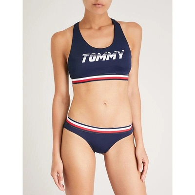 Shop Tommy Hilfiger X Gigi Hadid Bikini Top In Navy Blazer