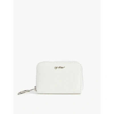 Shop Off-white Logo-detail Zip-around Leather Wallet In White