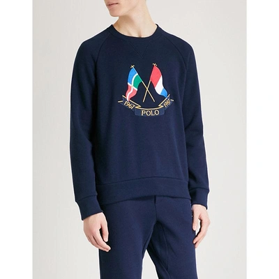 Polo Ralph Lauren Cross Flags Cotton-jersey Sweatshirt In Cruise Navy |  ModeSens