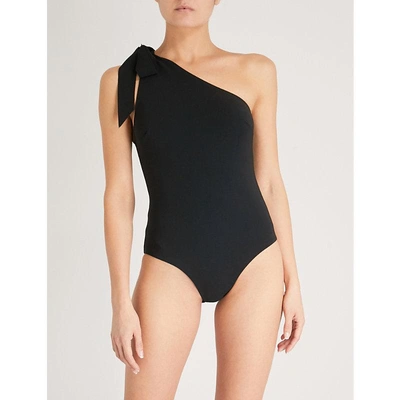 Shop Zimmermann Black Jaya Tie-neck Swimsuit