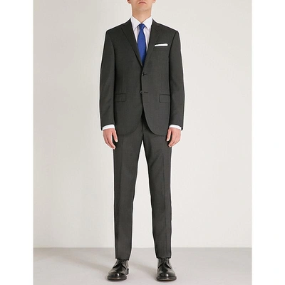 Shop Corneliani Nailhead-patterned Academy-fit Wool Suit In Dark Grey