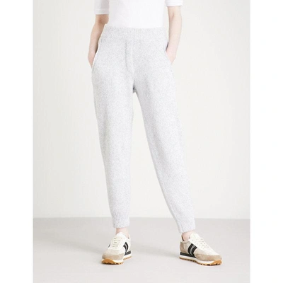 Shop Brunello Cucinelli Tapered Fleece Jogging Bottoms In Light Grey