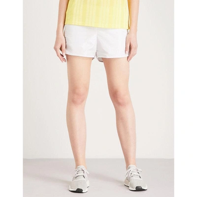 Shop Adidas Originals Kendall Fashion League Woven Shorts In Vintage White