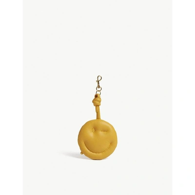 Shop Anya Hindmarch Ladies Honey Gold Chubby Wink Leather Bag Charm