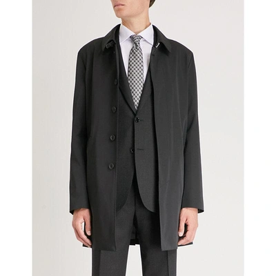 Shop Canali Shell-twill Trench Coat In Black