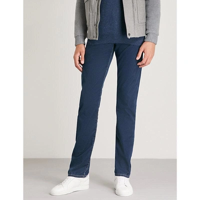 Shop Canali Regular-fit Straight Denim Jeans In Mid Blue