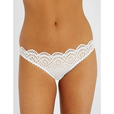 Shop Stella Mccartney Rachel Shopping Jersey Bikini Briefs In White