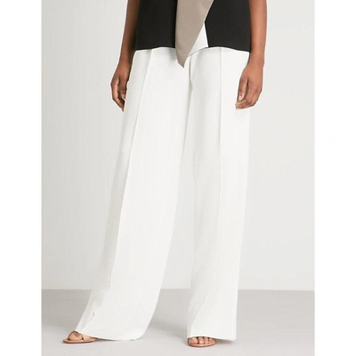 Shop Max Mara Dixia Wide Crepe Trousers In White