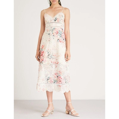 Shop Zimmermann Laelia Floral-print Cotton Dress In Meadow Floral