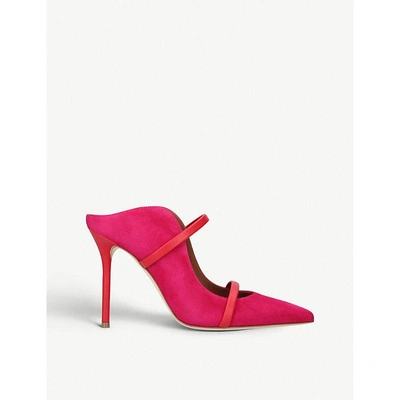 Shop Malone Souliers Maureen 100-169 Suede Mules In Red/other