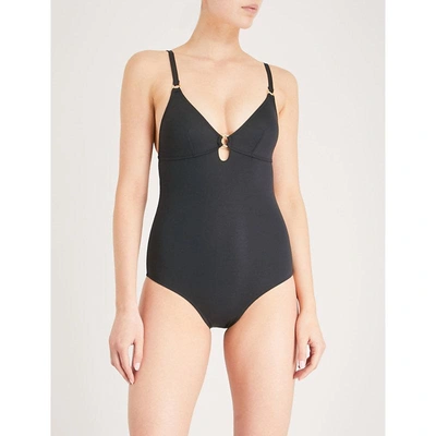 Shop Melissa Odabash Havana V-neck Swimsuit In Black